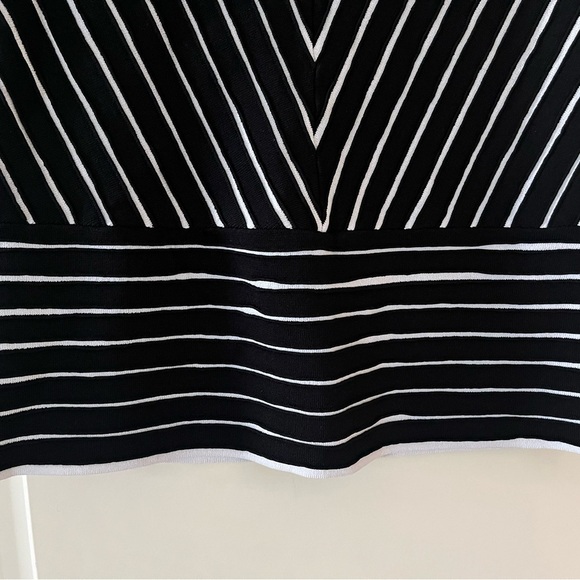 Cable & Gauge Black & White Striped fitted Dressy Tank Women’s size Large - Picture 5 of 11